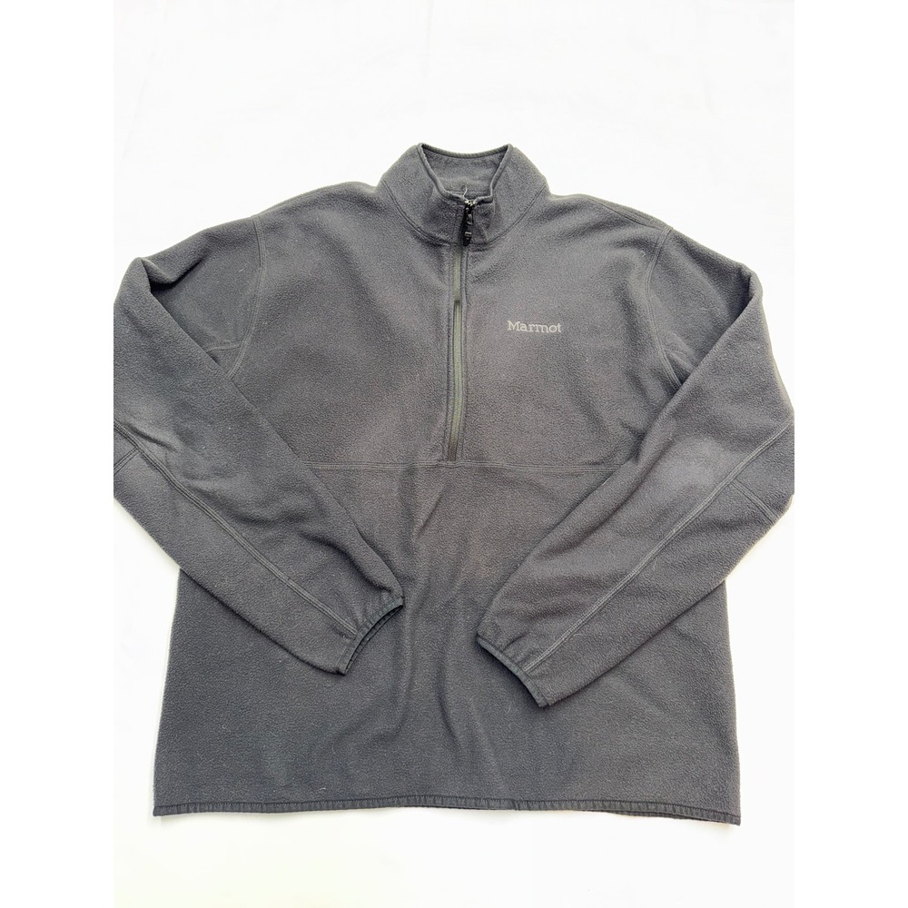 MARMOT Mens XL Solid Black Long Sleeve Fleece Pullover Shirt